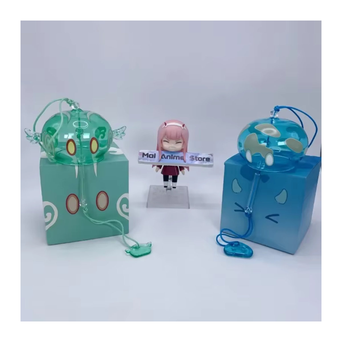 Bandai Anime Slime Glas-Windspiel als hängender Deko-Anhänger in Blau und Grün - Bild 2