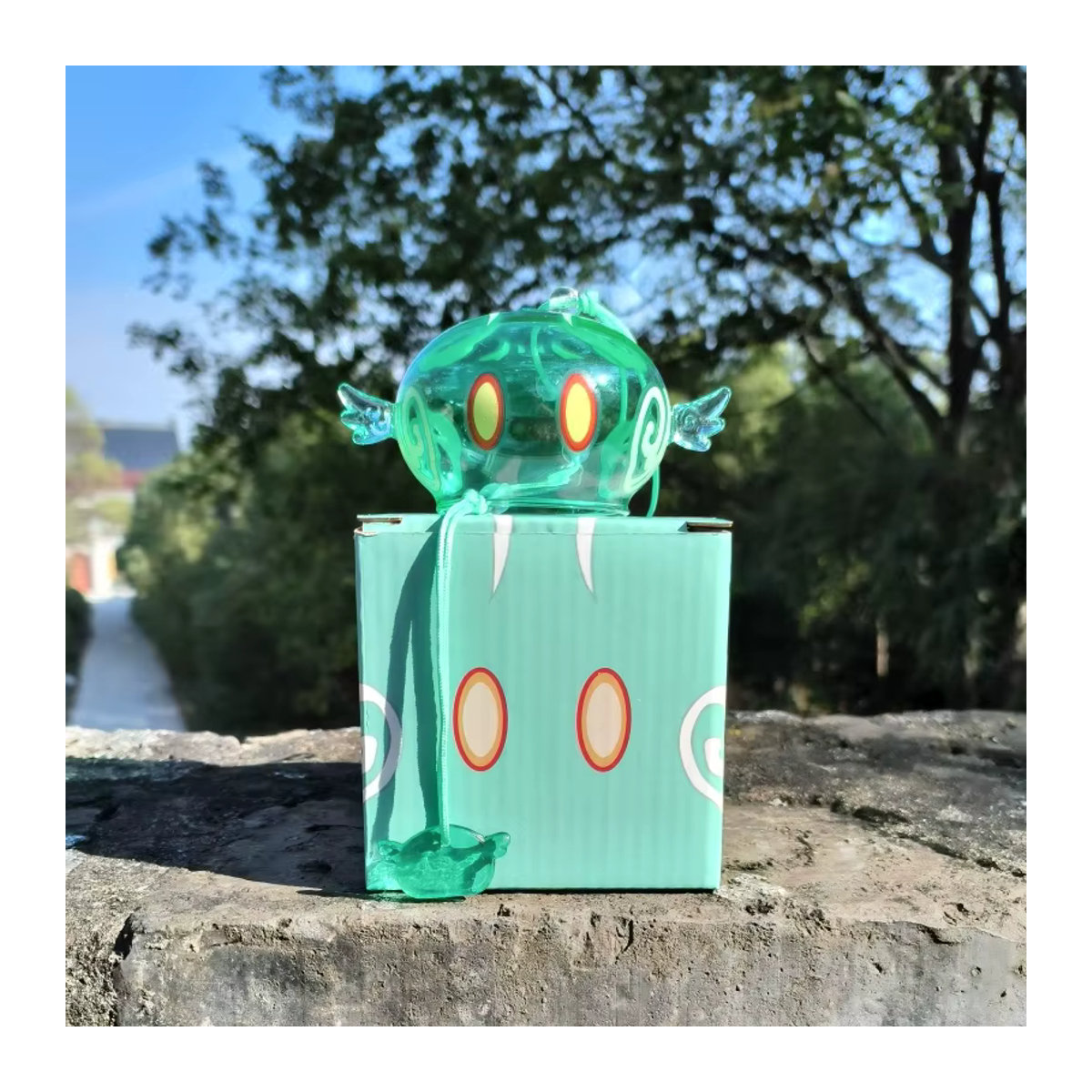 Bandai Anime Slime Glas-Windspiel als hängender Deko-Anhänger in Blau und Grün - Bild 4