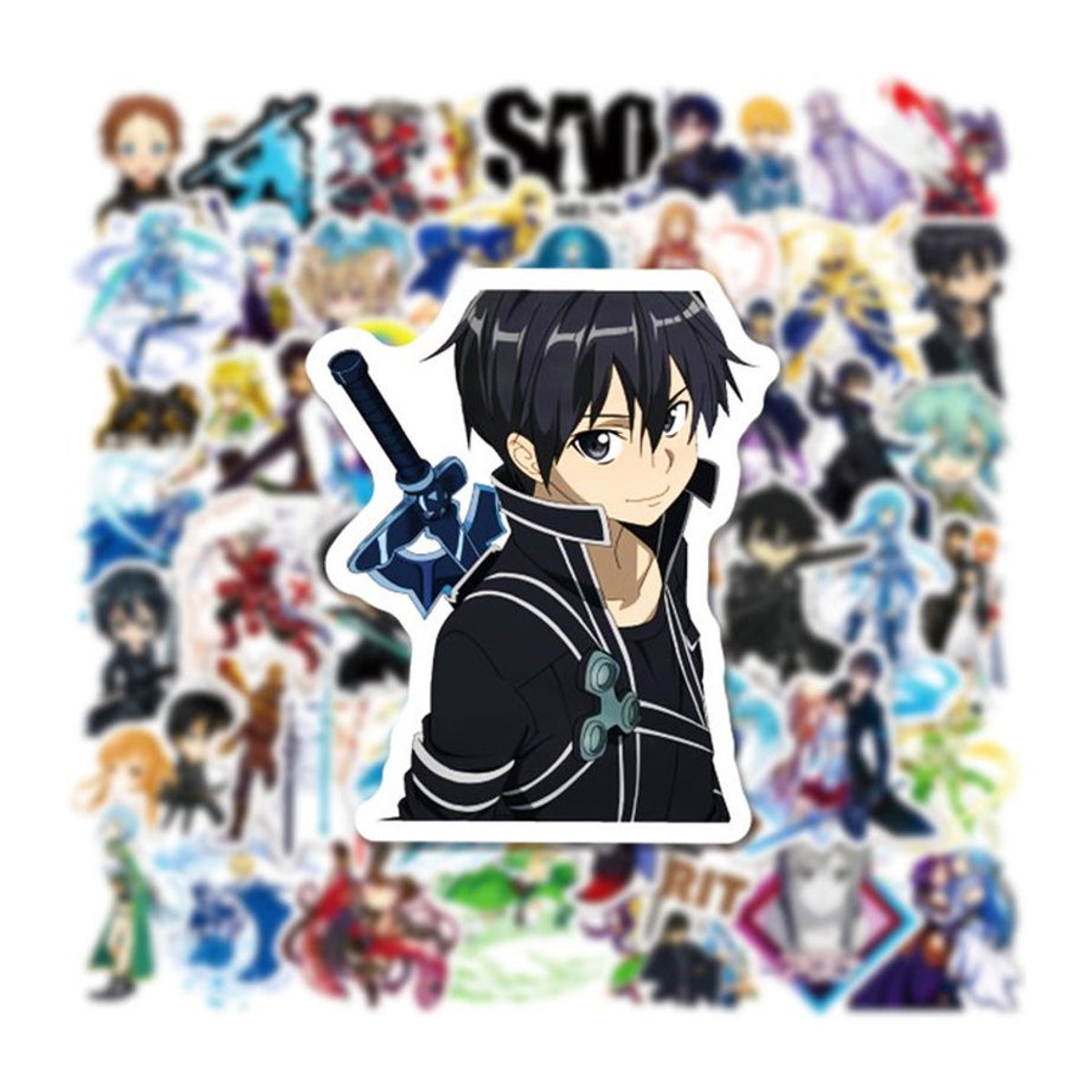 Bandai Anime Sword Art Online Aufkleber Set, mehrfarbig, Dekoration für Laptop und Trinkflaschen - Bild 1
