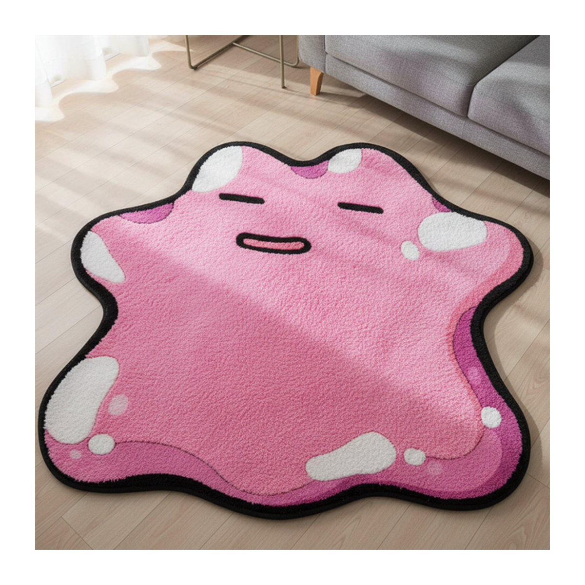 Bandai Anime Teppich Blastoise und Ditto in Rosa aus weichem Polyester als dekorative Spielmatte und Fußmatte - Bild 1