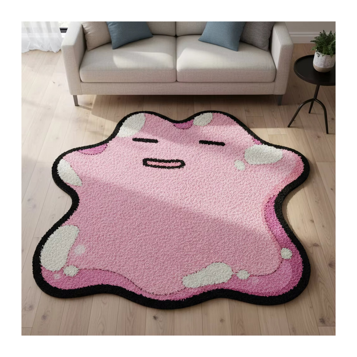 Bandai Anime Teppich Blastoise und Ditto in Rosa aus weichem Polyester als dekorative Spielmatte und Fußmatte - Bild 3