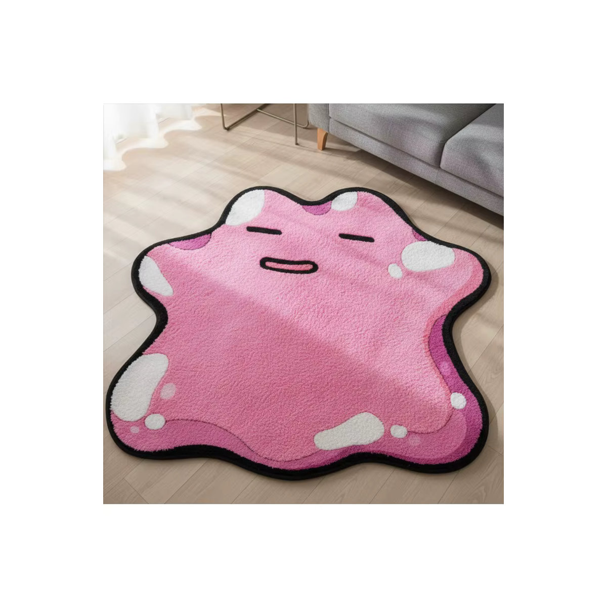 Bandai Anime Teppich Blastoise und Ditto in Rosa aus weichem Polyester als dekorative Spielmatte und Fußmatte - Bild 4