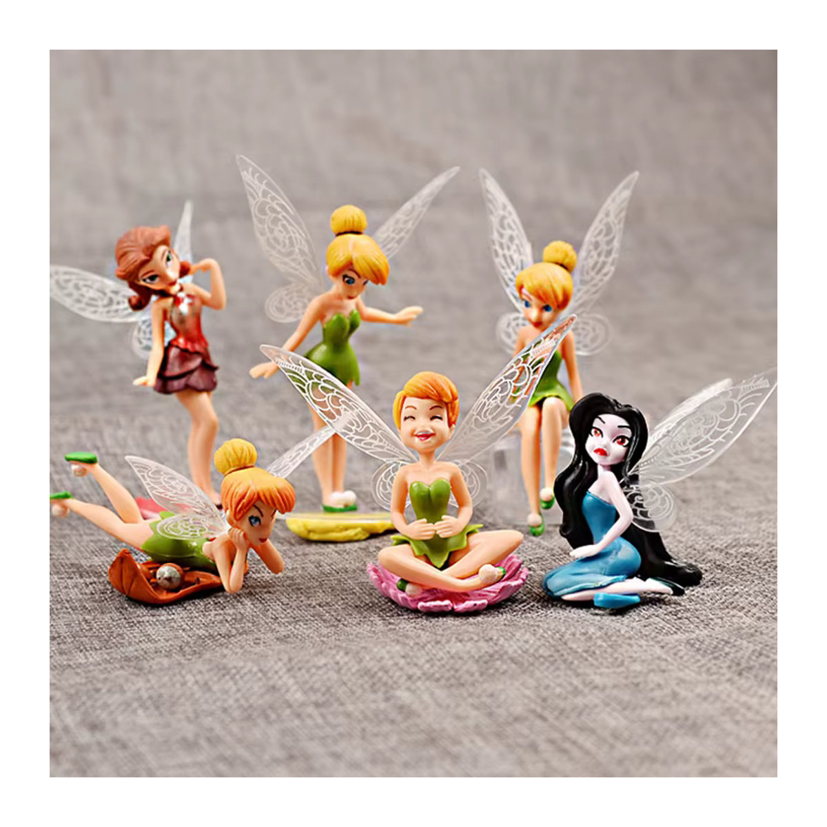 Bandai Anime Tinkerbell Figuren Set aus 6 mehrfarbigen PVC Actionfiguren für Kinder - Bild 1