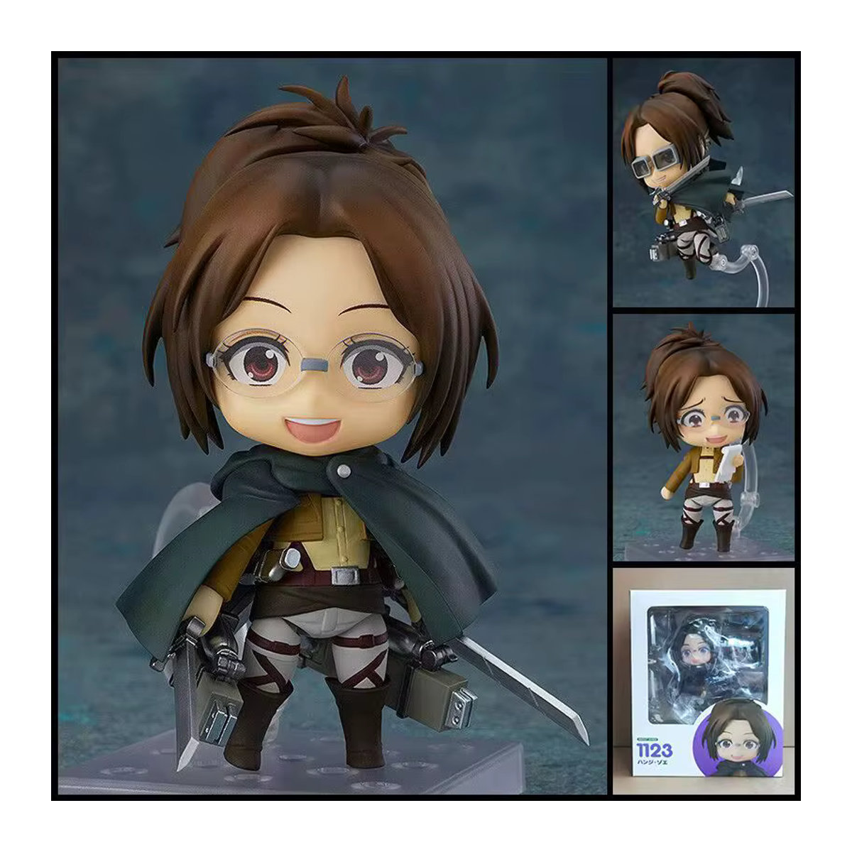 Bandai Attack on Titan Anime Q-Version Figuren Set Hange Zoe, Eren Jaeger und Mikasa Ackerman aus Kunststoff, mehrfarbig - Bild 3