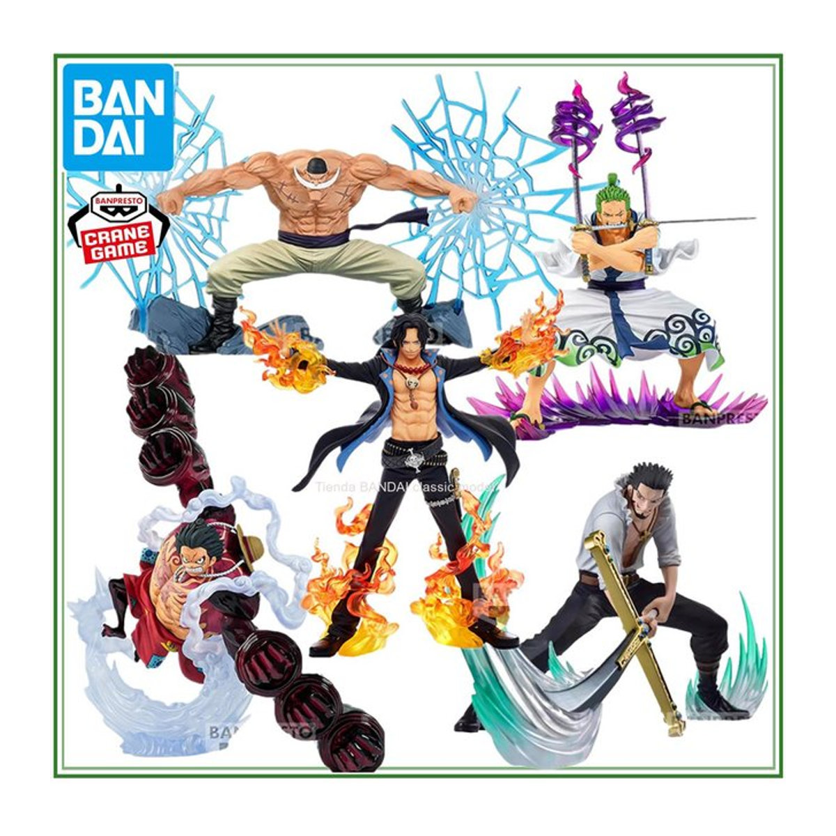 BANDAI BANPRESTO One Piece DXF Anime Sammelfiguren Ruffy Roronoa Zoro Ace Whitebeard Yonko mehrfarbig - Bild 1