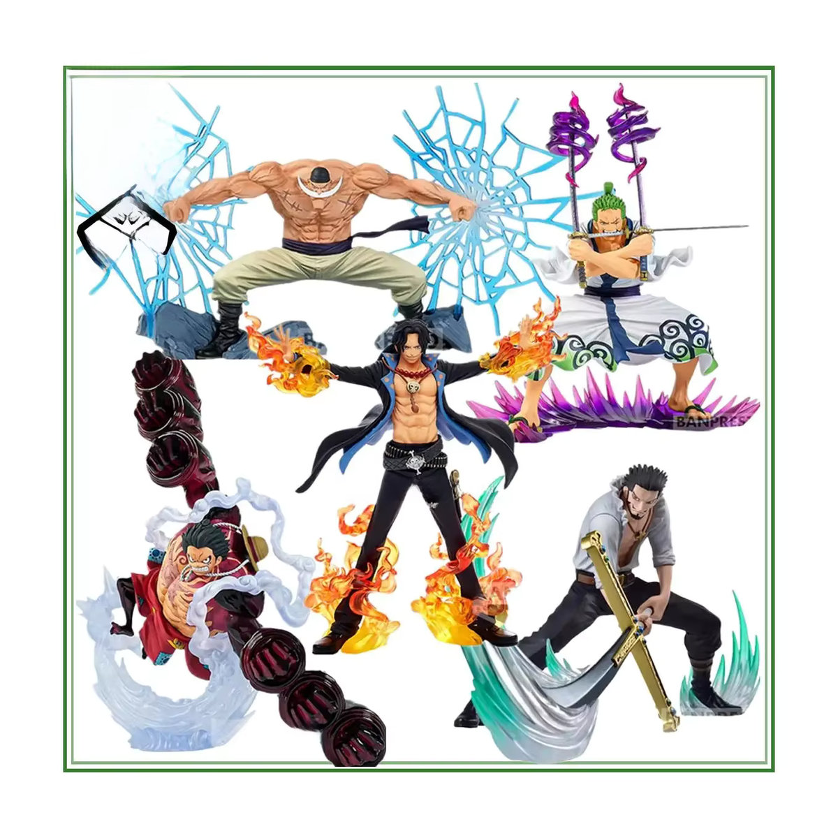 BANDAI BANPRESTO One Piece DXF Anime Sammelfiguren Ruffy Roronoa Zoro Ace Whitebeard Yonko mehrfarbig - Bild 5