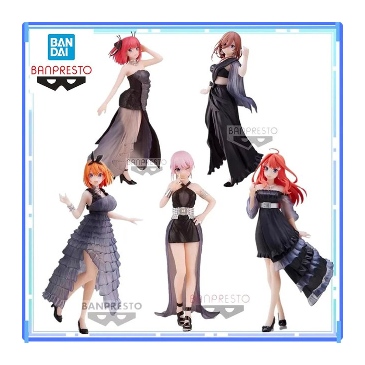 Bandai Banpresto The Quintessential Quintuplets Kyunties Nakano Ichika und Nino Actionfigur in Abendkleid, Farbe: Schwarz - Bild 1