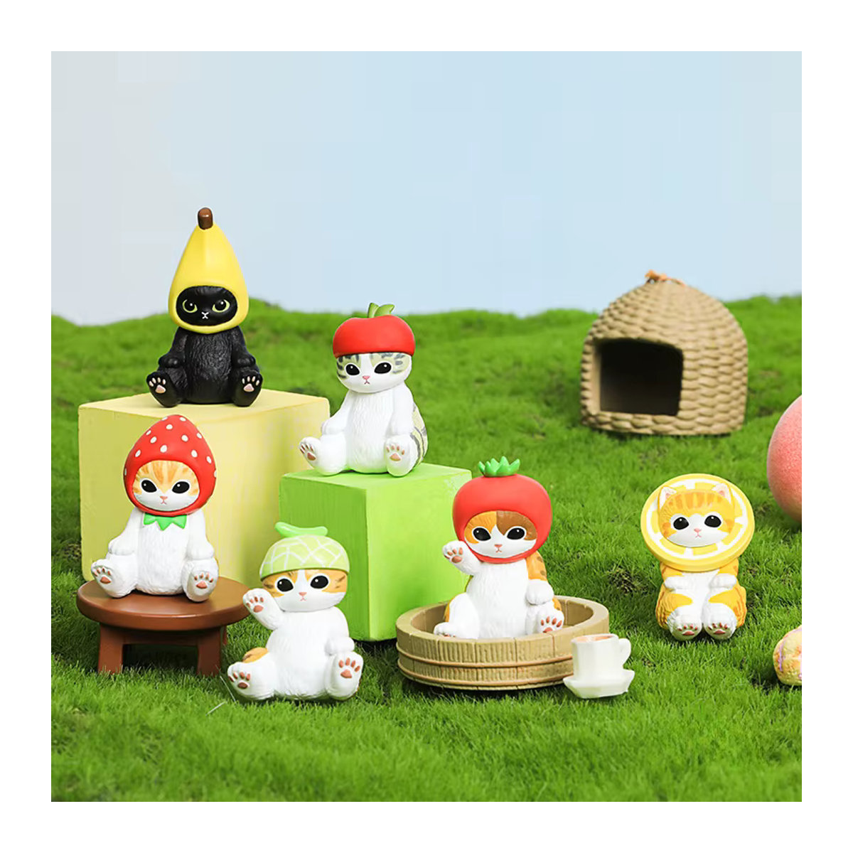 Bandai Blind Box Gacha Spielzeug Gebratene Garnelen Hai Katze Kawaii Figur aus Kunststoff, mehrfarbig - Bild 1