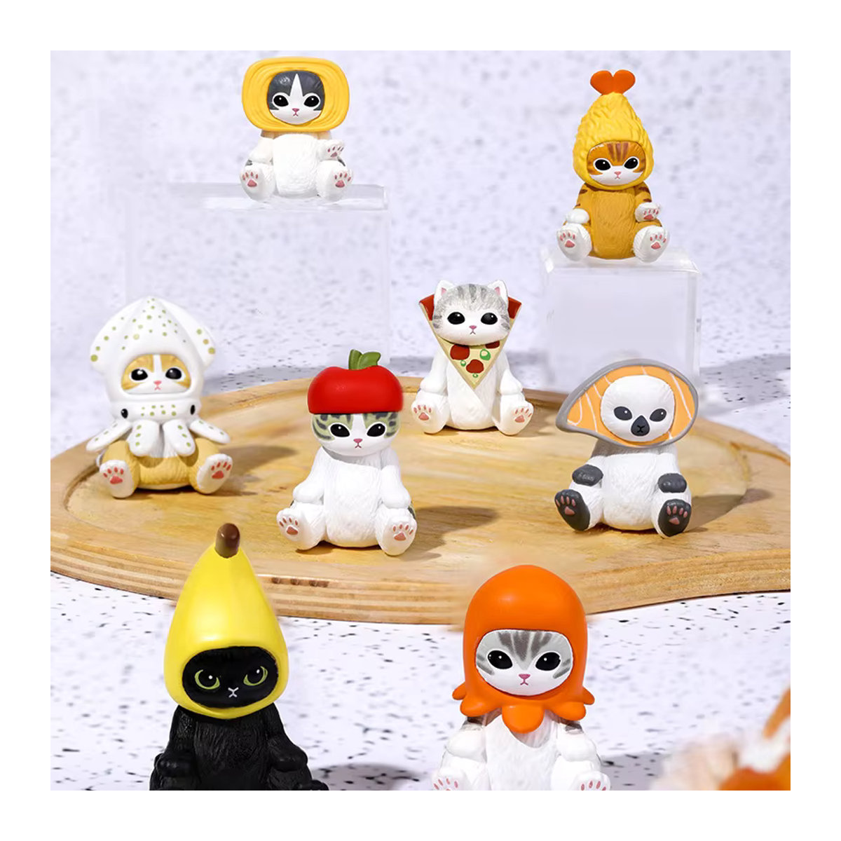 Bandai Blind Box Gacha Spielzeug Gebratene Garnelen Hai Katze Kawaii Figur aus Kunststoff, mehrfarbig - Bild 3