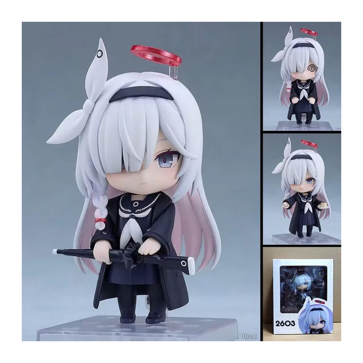 Bandai Blue Archive Plana Nr. 2603 Gelenkige Actionfigur in Blau und Weiß mit austauschbaren Gesichtern aus Kunststoff - Bild 1