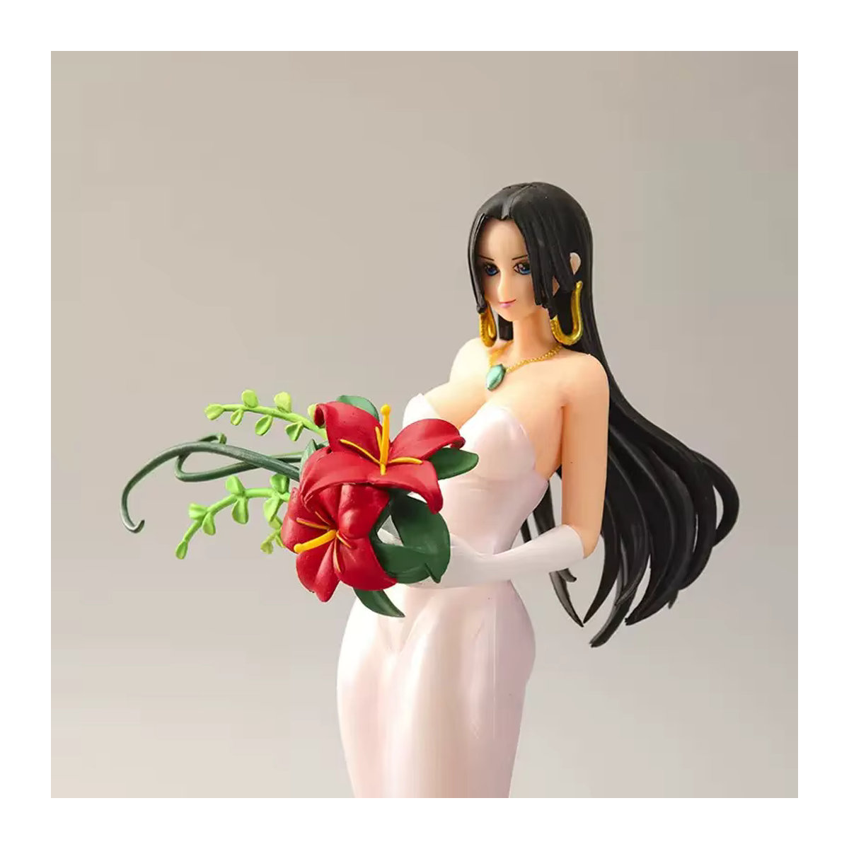 Bandai Boa Hancock Hochzeitskleid Anime Figur in Weiß, 23 cm PVC Statue - Bild 3