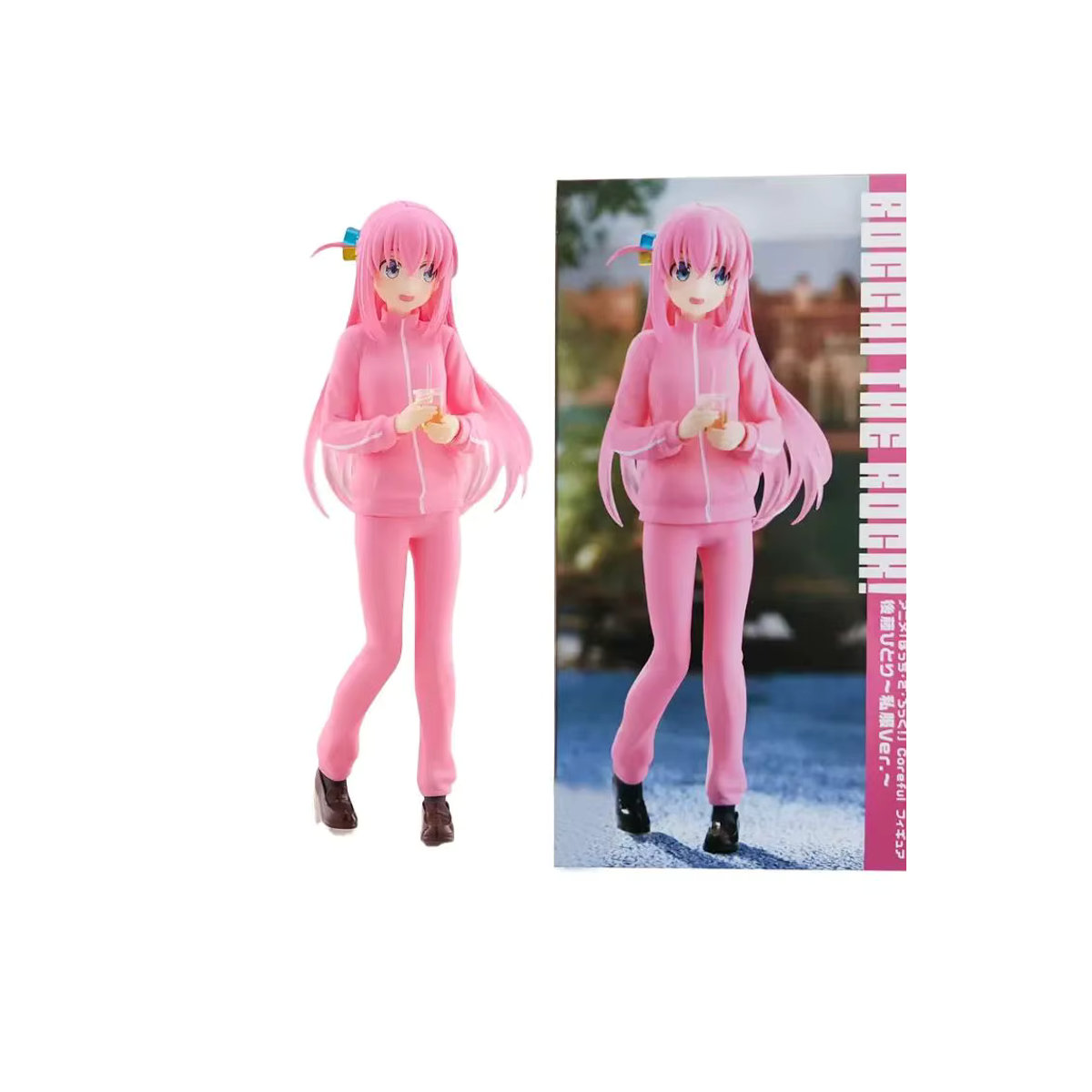 Bandai Bocchi the Rock! Gotoh Hitori Anime Standfigur aus Kunststoff, Farbe: Rosa, Höhe: 18 cm - Bild 3