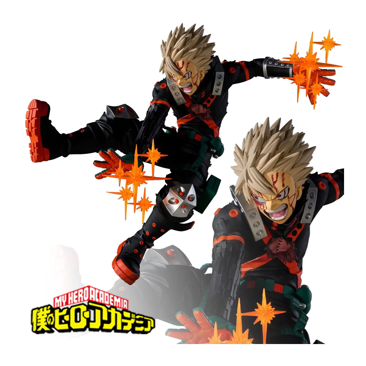 Bandai Boku no Hero Academia Anime Figuren Bakugou Katsuki Midoriya Izuku und Todoroki Shoto aus Kunststoff, mehrfarbig - Bild 2