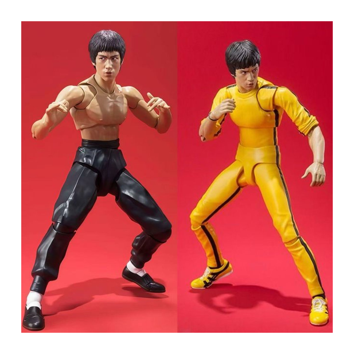 Bandai Bruce Lee Actionfigur Kung-Fu-Statue in Gelb und Schwarz, Höhe: 14 cm - Bild 1
