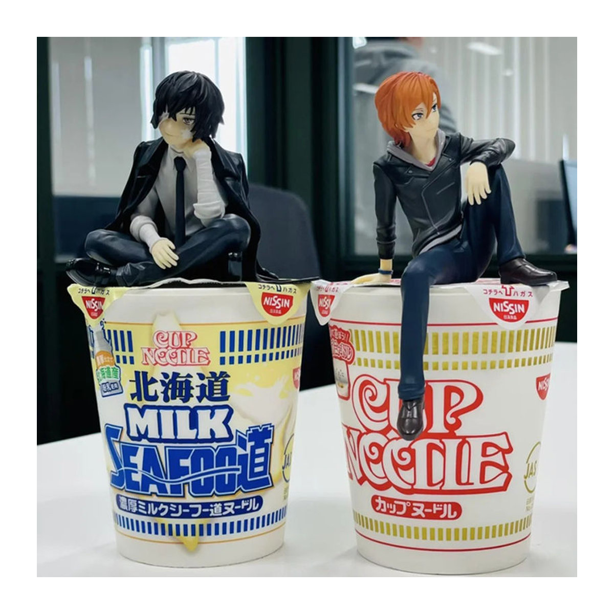 Bandai Bungo Stray Dogs Dazai Osamu und Nakahara Chuuya Figuren Set aus Kunststoff, mehrfarbig, Dekorationsmodell - Bild 1