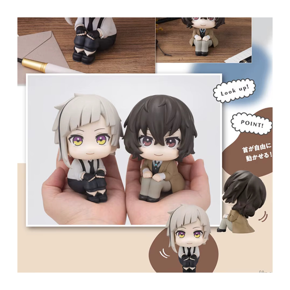 Bandai Bungou Stray Dogs Anime-Figur Dazai Osamu und Nakahara Chuuya Actionfiguren aus Kunststoff, mehrfarbig - Bild 3