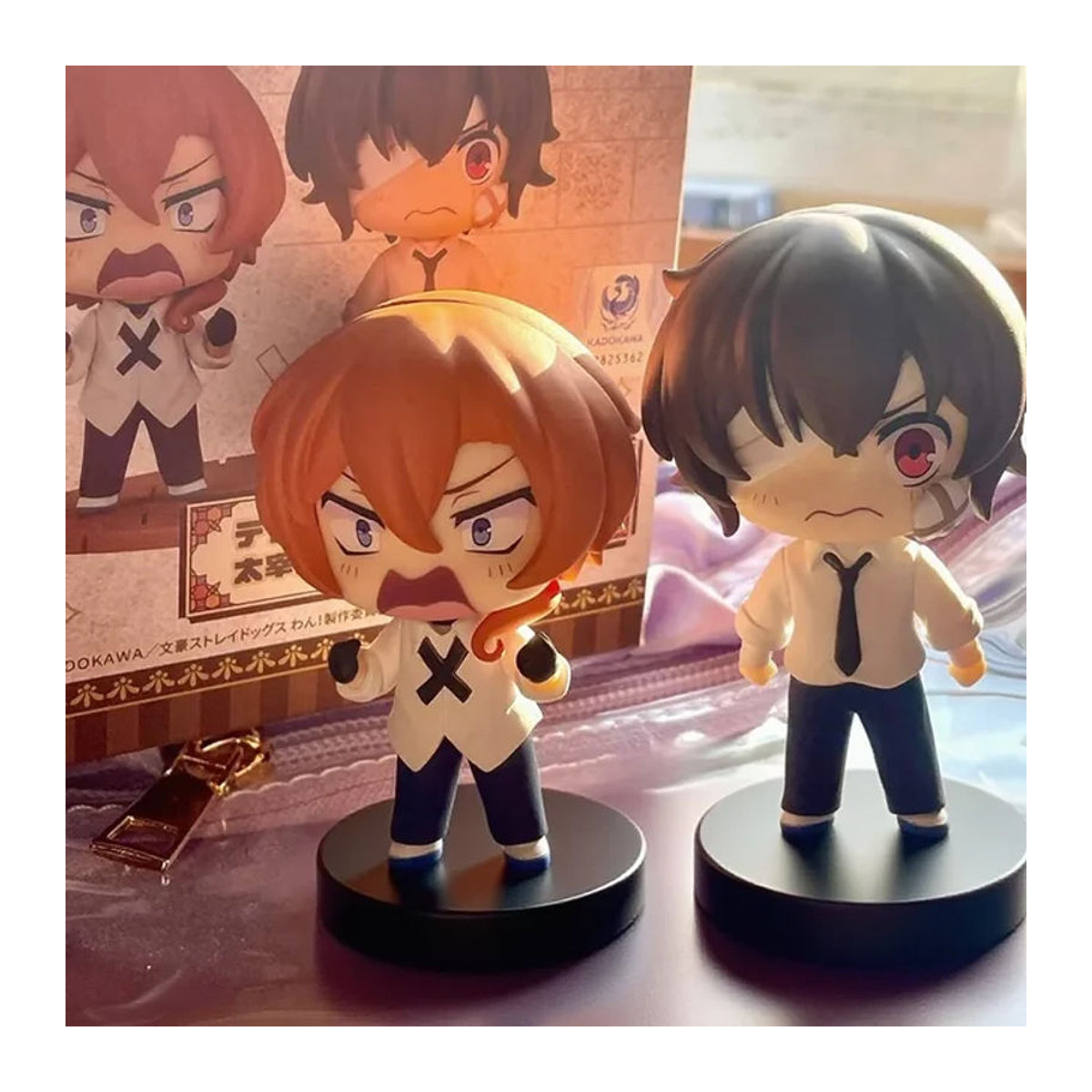 Bandai Bungou Stray Dogs Anime-Figur Dazai Osamu und Nakahara Chuuya Sammlermodell aus Kunststoff, mehrfarbig, Höhe: 7 cm - Bild 1