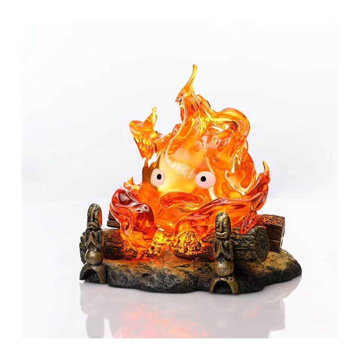 Bandai Calcifer Feuerdämon Nachtlicht aus Kunstharz in Orange als Sammlerstück und Desktop-Dekoration - Bild 1