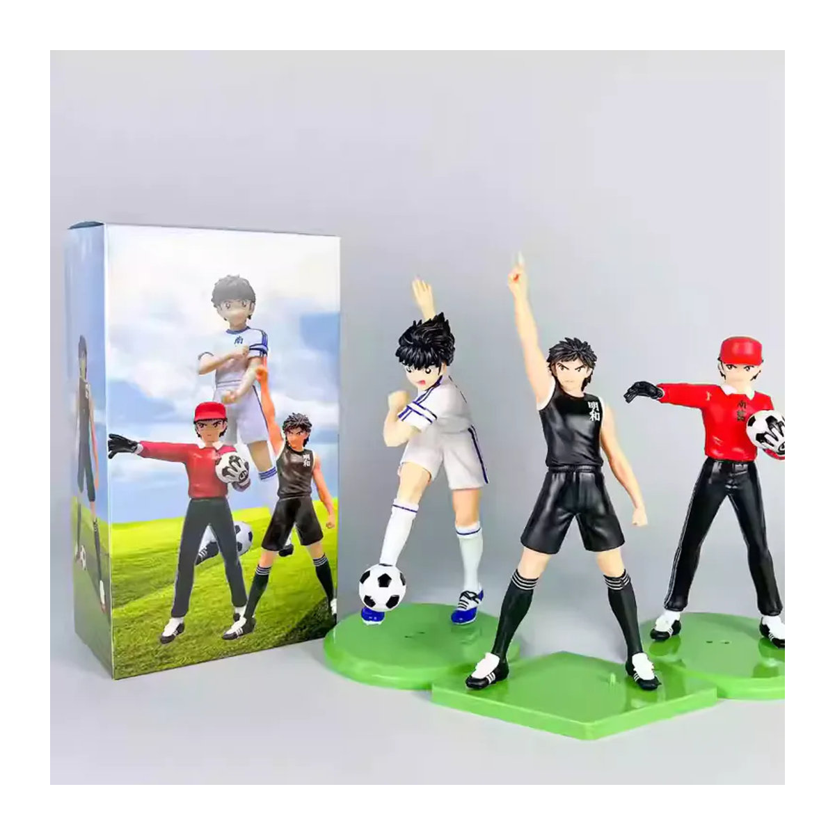 Bandai Captain Tsubasa Anime Actionfigur Ozora Tsubasa mit Hyuuga Kojirou und Wakabayashi Genzou, mehrfarbig, Höhe: 18 cm - Bild 3