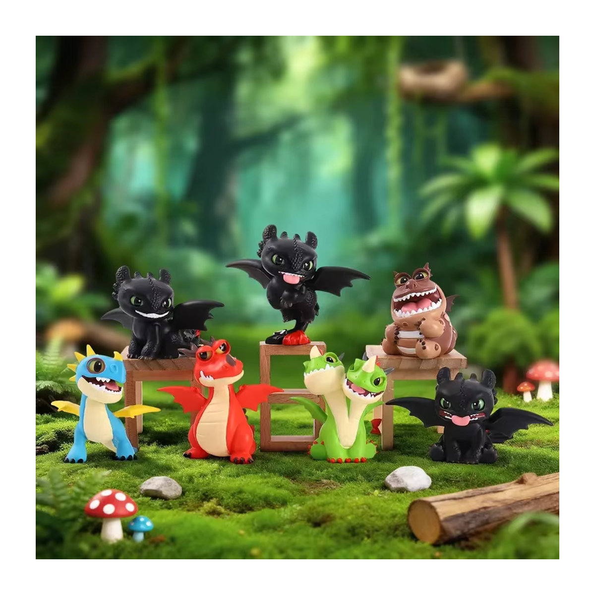 Bandai Cartoon-Drachen Blind Box Zahnlos Actionfiguren aus Kunststoff in Mehrfarbig als kreative Mystery Box für Teenager - Bild 2
