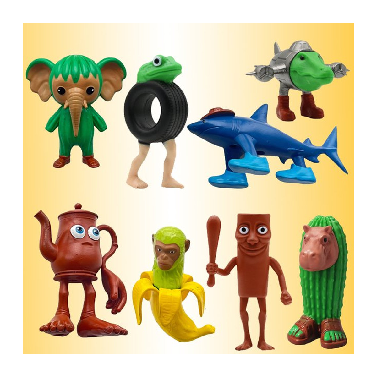 Bandai Cartoon Tierfiguren Set aus Kunststoff, mehrfarbig, 6-18 Stück Modell Dekoration für Kinder - Bild 1