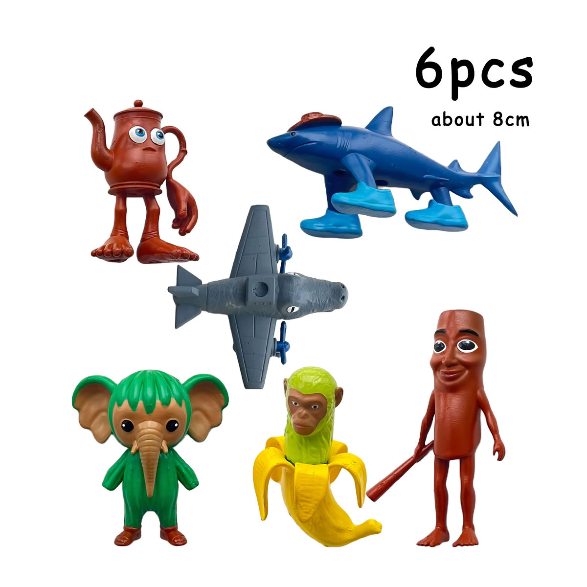 Bandai Cartoon Tierfiguren Set aus Kunststoff, mehrfarbig, 6-18 Stück Modell Dekoration für Kinder - Bild 2