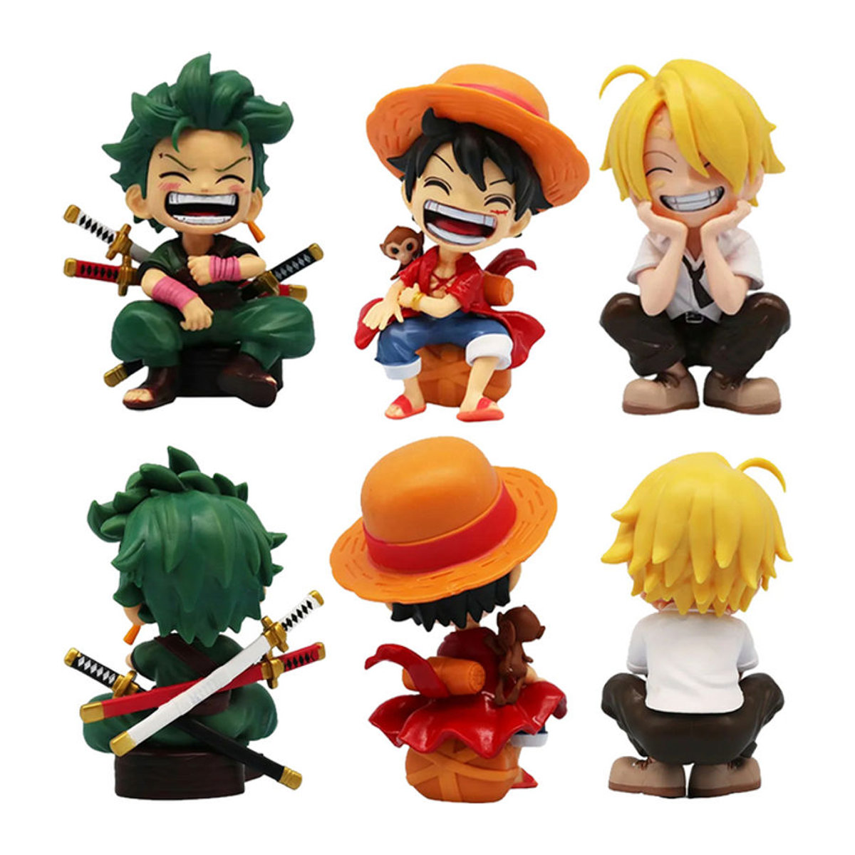 Bandai Chibi-Sitzfigur aus Kunststoff als bunte Anime-Desktop-Dekoration für Tier- und Meerescharaktere - Bild 1