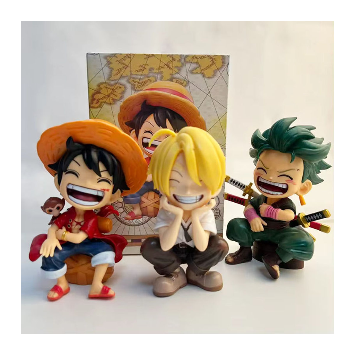 Bandai Chibi-Sitzfigur aus Kunststoff als bunte Anime-Desktop-Dekoration für Tier- und Meerescharaktere - Bild 4