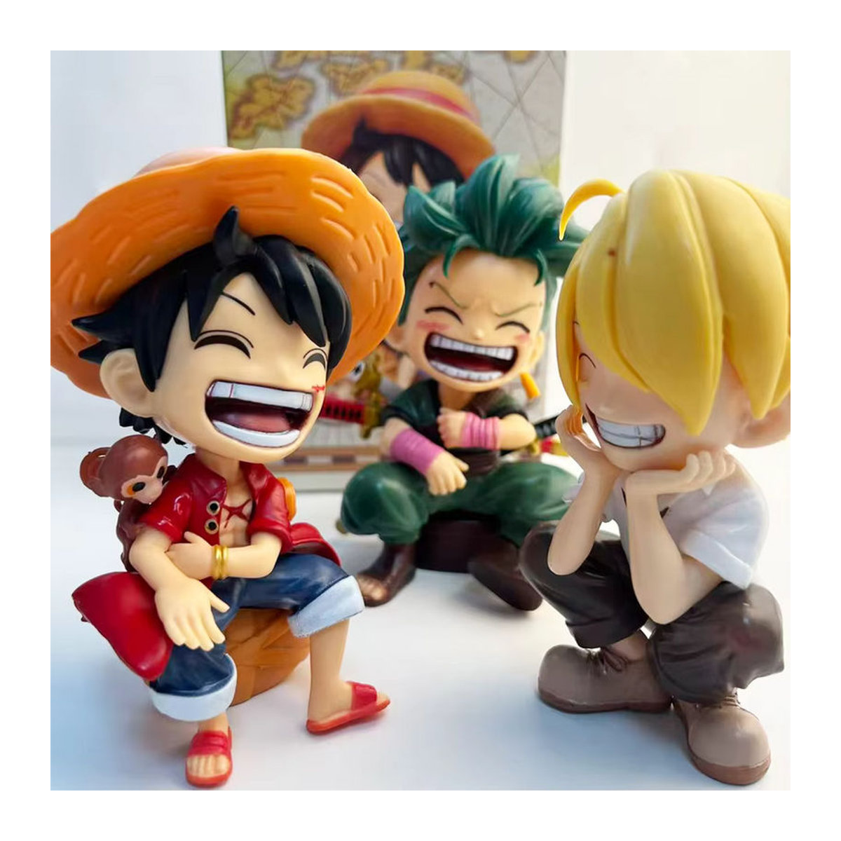 Bandai Chibi-Sitzfigur aus Kunststoff als bunte Anime-Desktop-Dekoration für Tier- und Meerescharaktere - Bild 5
