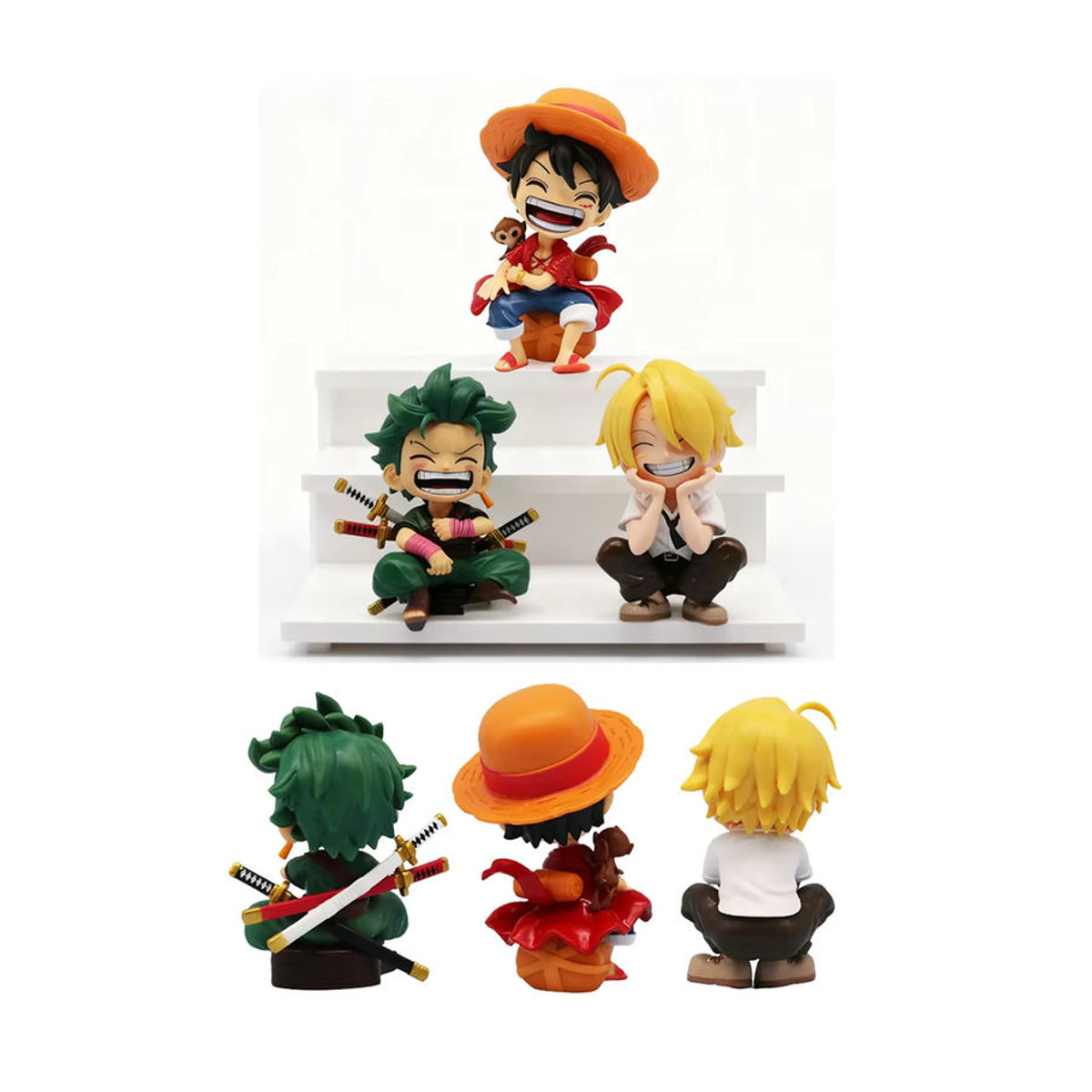 Bandai Chibi-Sitzfigur aus Kunststoff als bunte Anime-Desktop-Dekoration für Tier- und Meerescharaktere - Bild 7