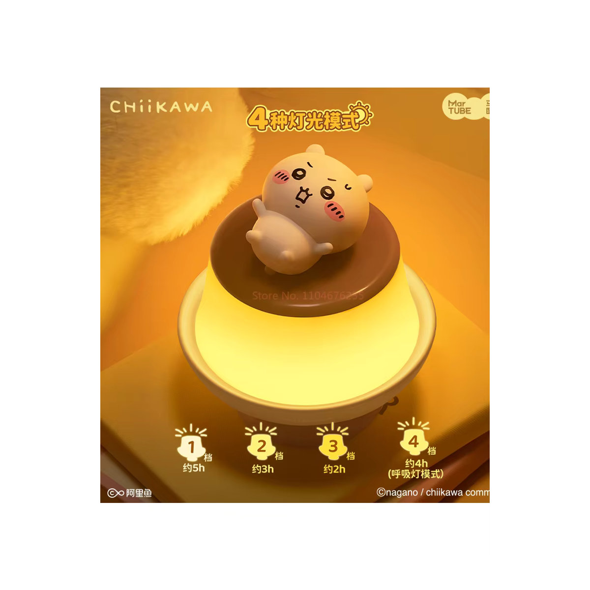 Bandai Chiikawa Tischlampe Hachiware und Usagi Leuchtendes Anime Desktop Ornament Bunt - Bild 6