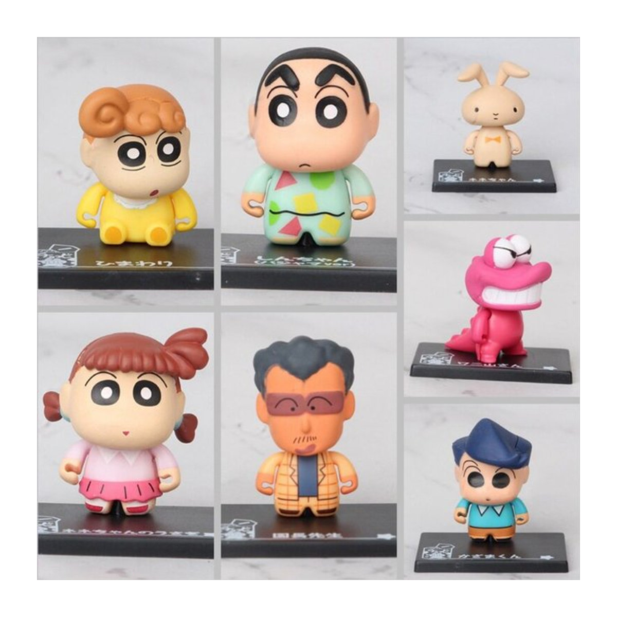 Bandai Crayon Shin-chan Q-Version Anime-Figur aus Kunststoff, mehrfarbig, Mini-Figur mit Standfuß für Sammler und zur Schreibtisch-Dekoration - Bild 1