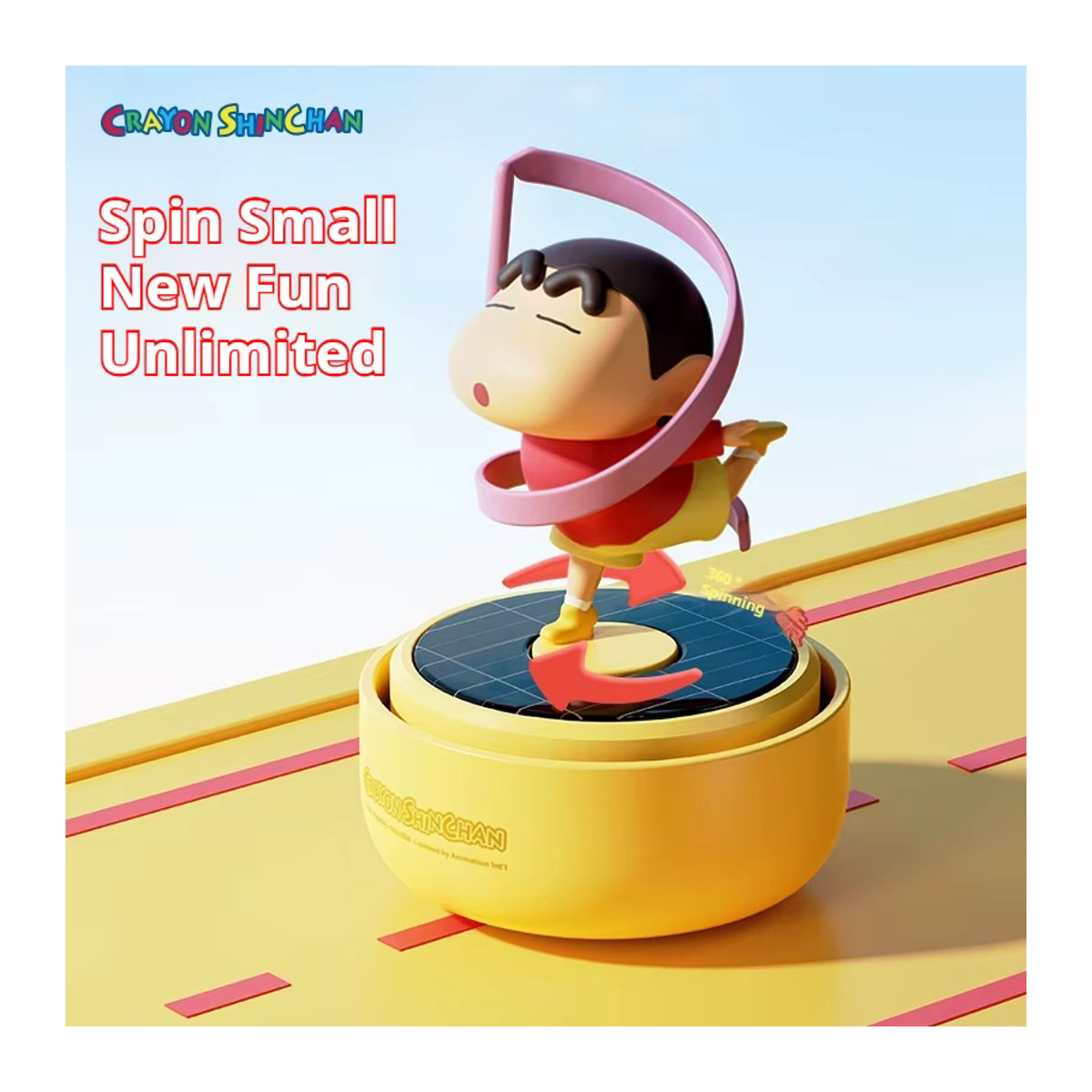 Bandai Crayon Shin-Chan Solar-Aromatherapie-Auto mit rotierender Cartoon-Figur in Mehrfarbig - Bild 3