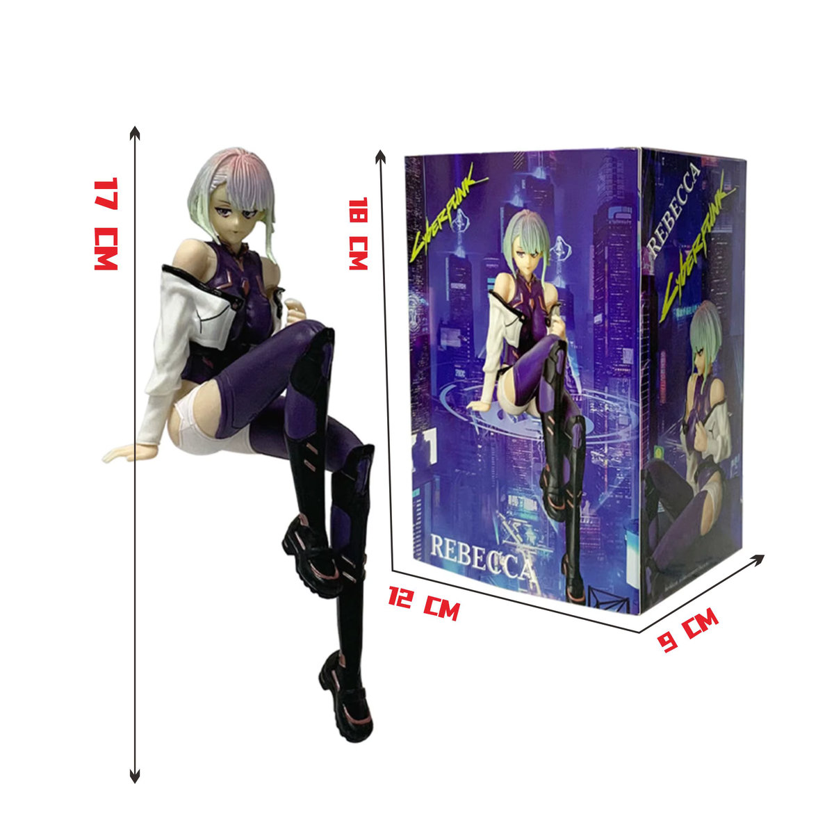 Bandai Cyberpunk Edgerunners Anime-Figuren Lucy & Rebecca in Sitzposition, mehrfarbiges Kunststoff-Modellspielzeug - Bild 3