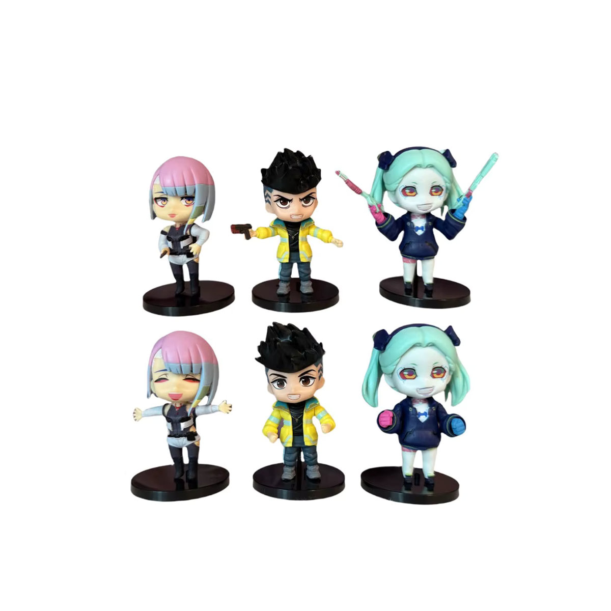 Bandai Cyberpunk Edgerunners Anime Spielfiguren Set aus Kunststoff, 6 verschiedene Modelle, mehrfarbig, Höhe: 10 cm - Bild 2