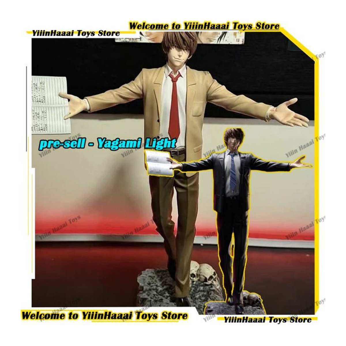 Bandai Death Note Anime Figur Yagami Light aus Kunststoff in Mehrfarben als Schreibtisch-Dekoration - Bild 1