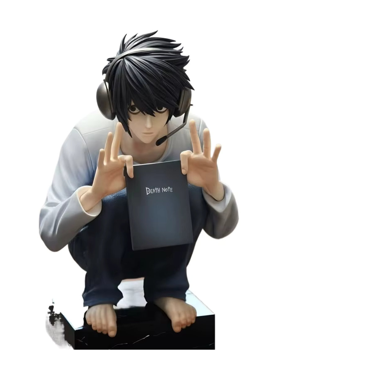 Bandai Death Note L Lawliet Anime Figur in Hockposition, mehrfarbig, Höhe: 15 cm - Bild 1