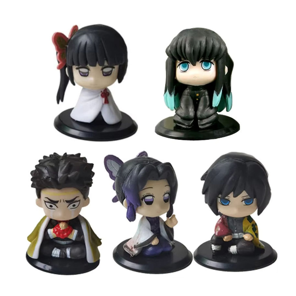 Bandai Demon Slayer Action Figuren Q Version Tanjiro Inosuke Zenitsu Sitzende Geist Puppen aus Kunststoff mehrfarbig - Bild 3