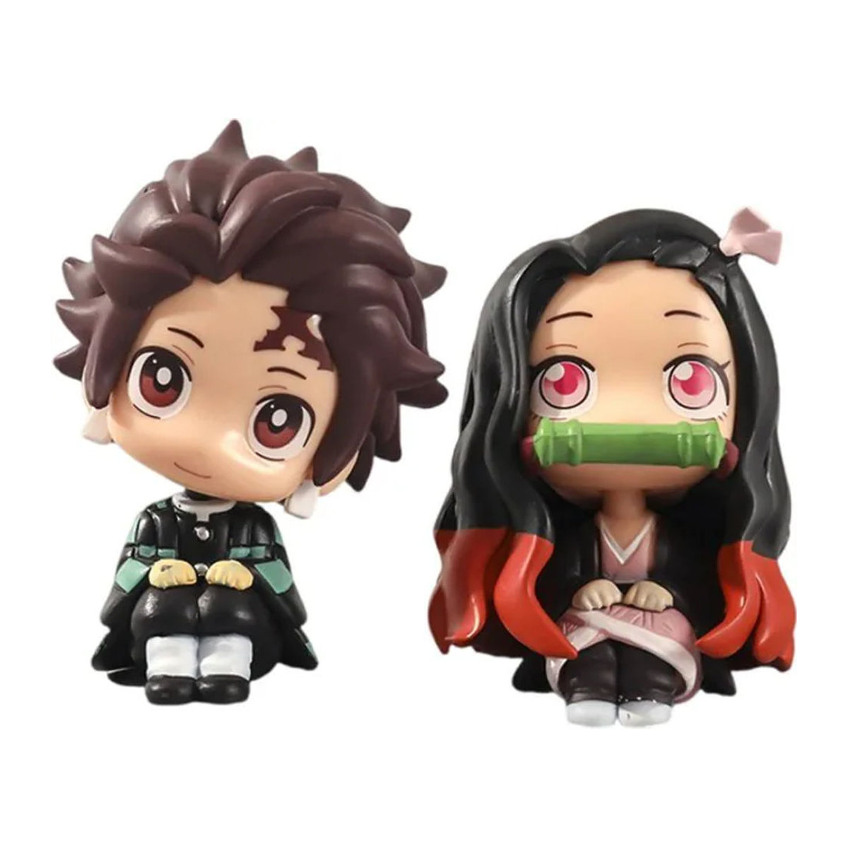 Bandai Demon Slayer Actionfigur Q-Version Tanjiro Kamado und Nezuko aus Kunststoff, mehrfarbig, Höhe: 8 cm bis 9 cm - Bild 1