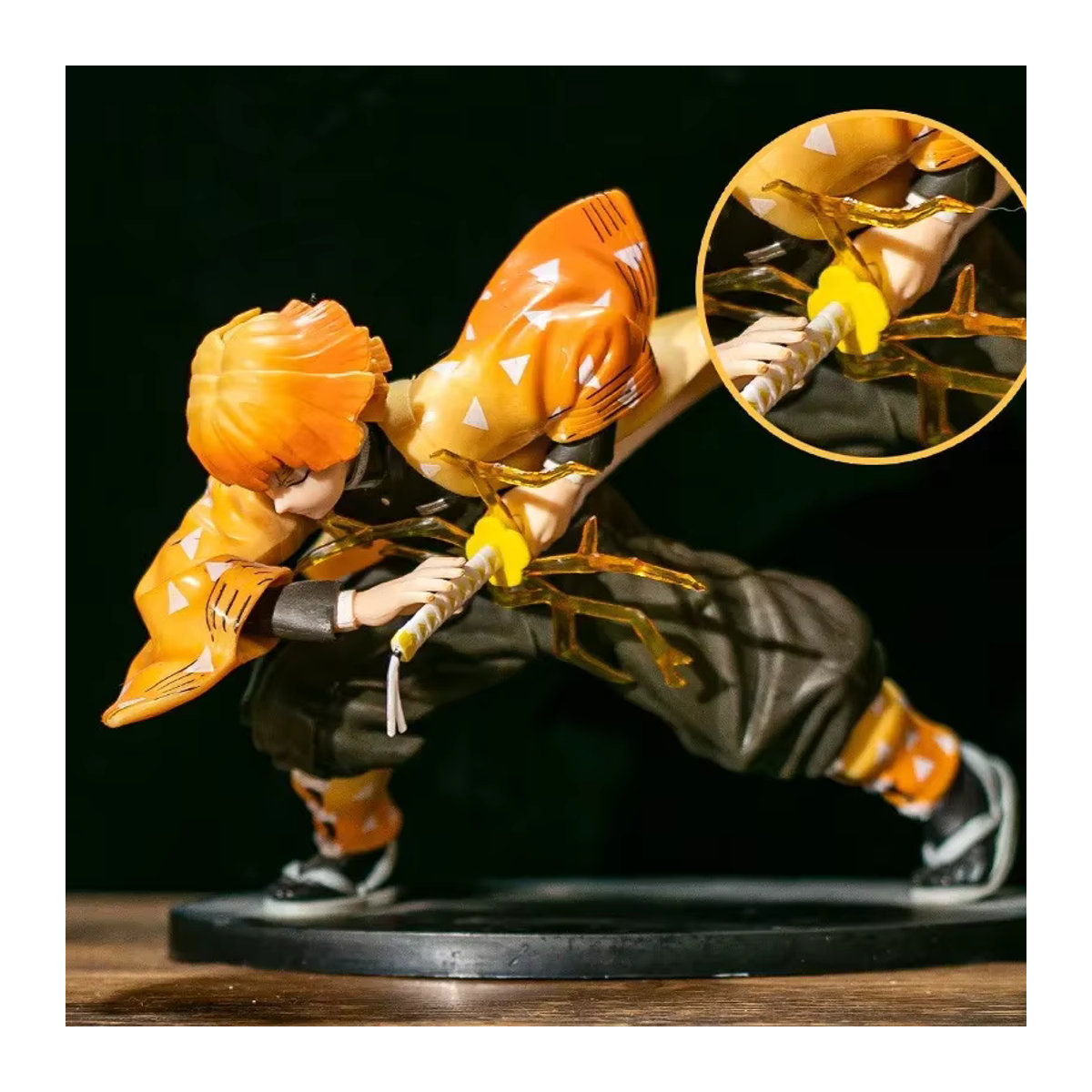 Bandai Demon Slayer Agatsuma Zenitsu Actionfigur in Gelb mit Schwenkfunktion als Sammlerstück und Desktop-Deko - Bild 5