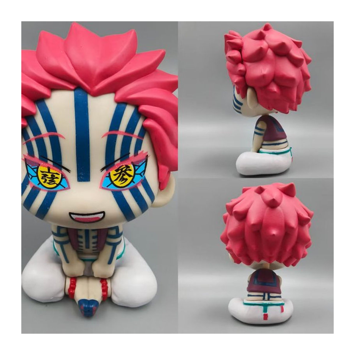 Bandai Demon Slayer Akaza Q Edition Figur in Sitzposition, bunte Animationsfigur aus Kunststoff zur Desktop-Dekoration - Bild 1