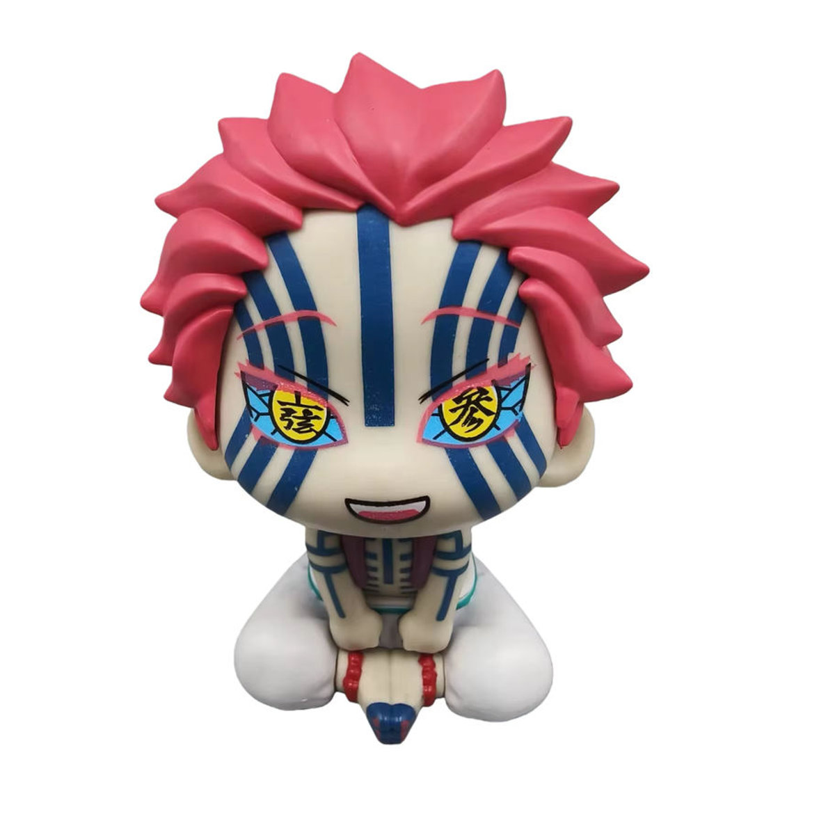 Bandai Demon Slayer Akaza Q Edition Figur in Sitzposition, bunte Animationsfigur aus Kunststoff zur Desktop-Dekoration - Bild 5