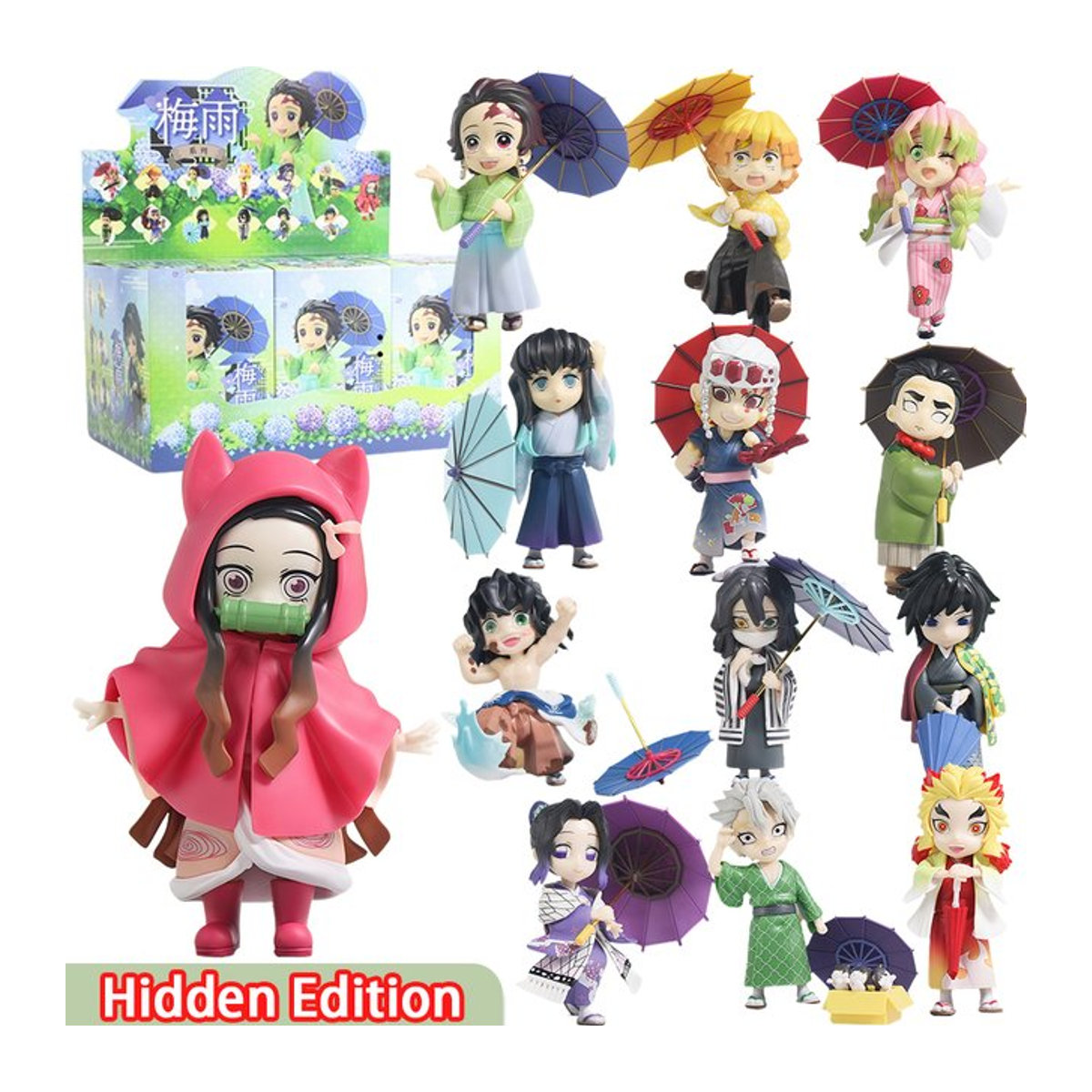 Bandai Demon Slayer Blind Box Figur Plum Rain Serie Kochou Shinobu Tomioka Giyuu Kanroji Mitsuri mehrfarbig - Bild 1