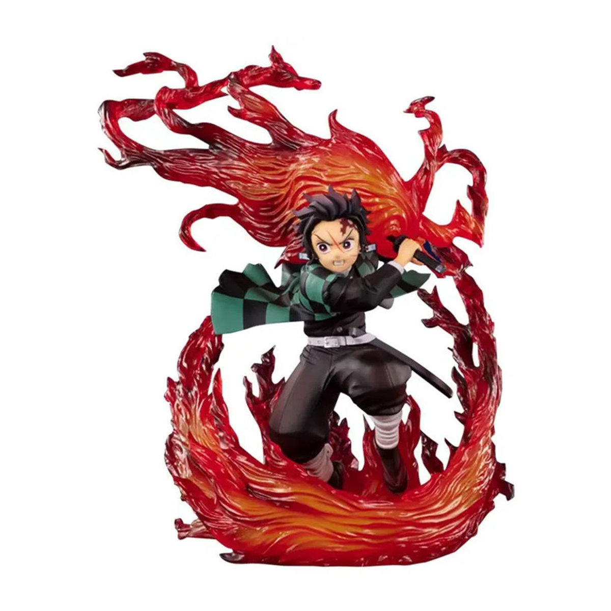 Bandai Demon Slayer Kamado Tanjirou Hinokami Kagura Anime-Figur Modellstatue, mehrfarbig, Höhe: 21 cm - Bild 4