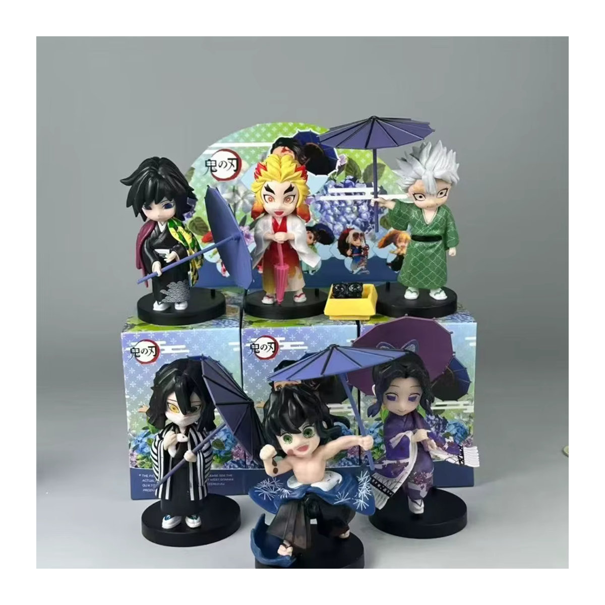 Bandai Demon Slayer Plum Rain Serie Blind Box Nezuko und Tanjiro Q-Version PVC-Figuren Mehrfarbig - Bild 3