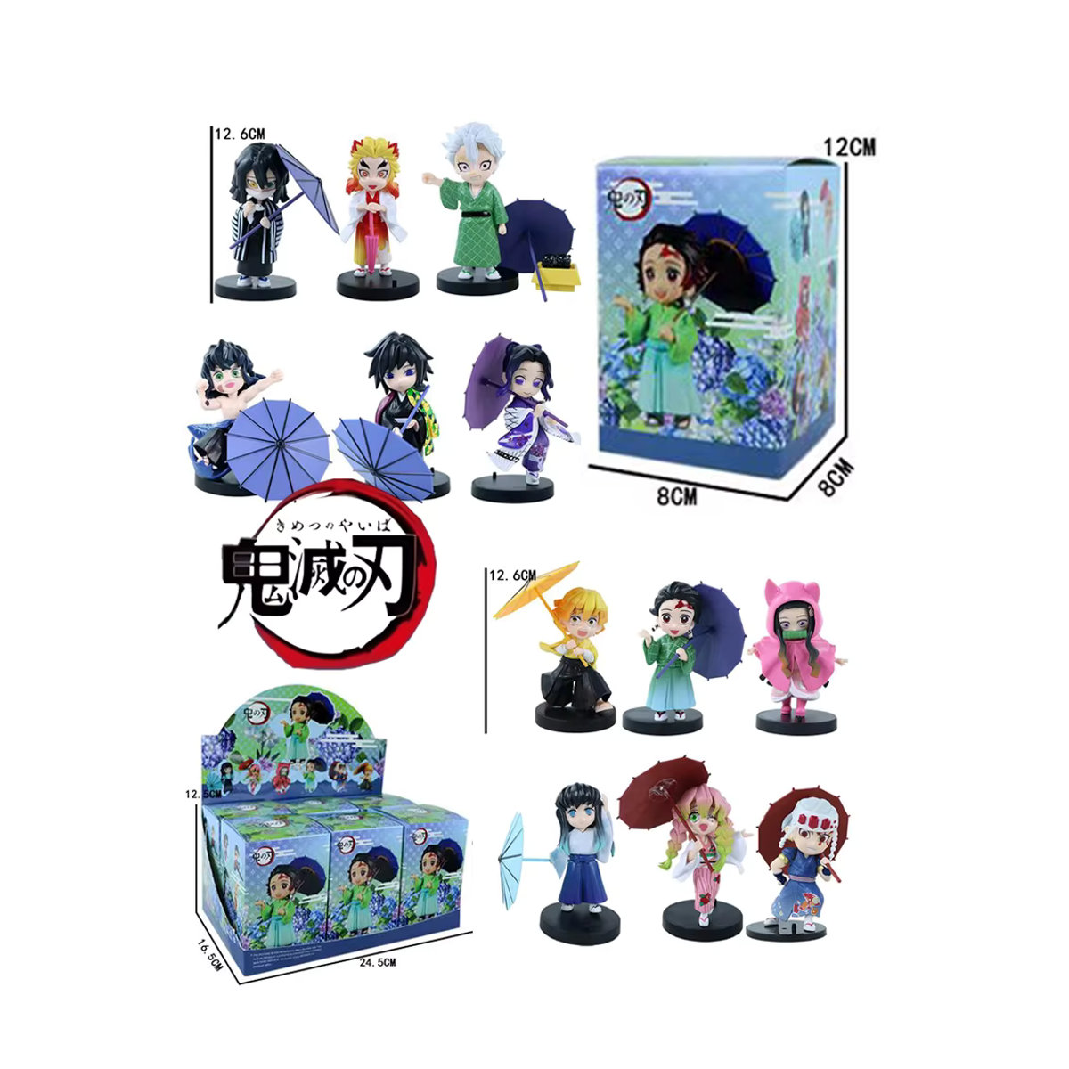 Bandai Demon Slayer Plum Rain Serie Blind Box Nezuko und Tanjiro Q-Version PVC-Figuren Mehrfarbig - Bild 5