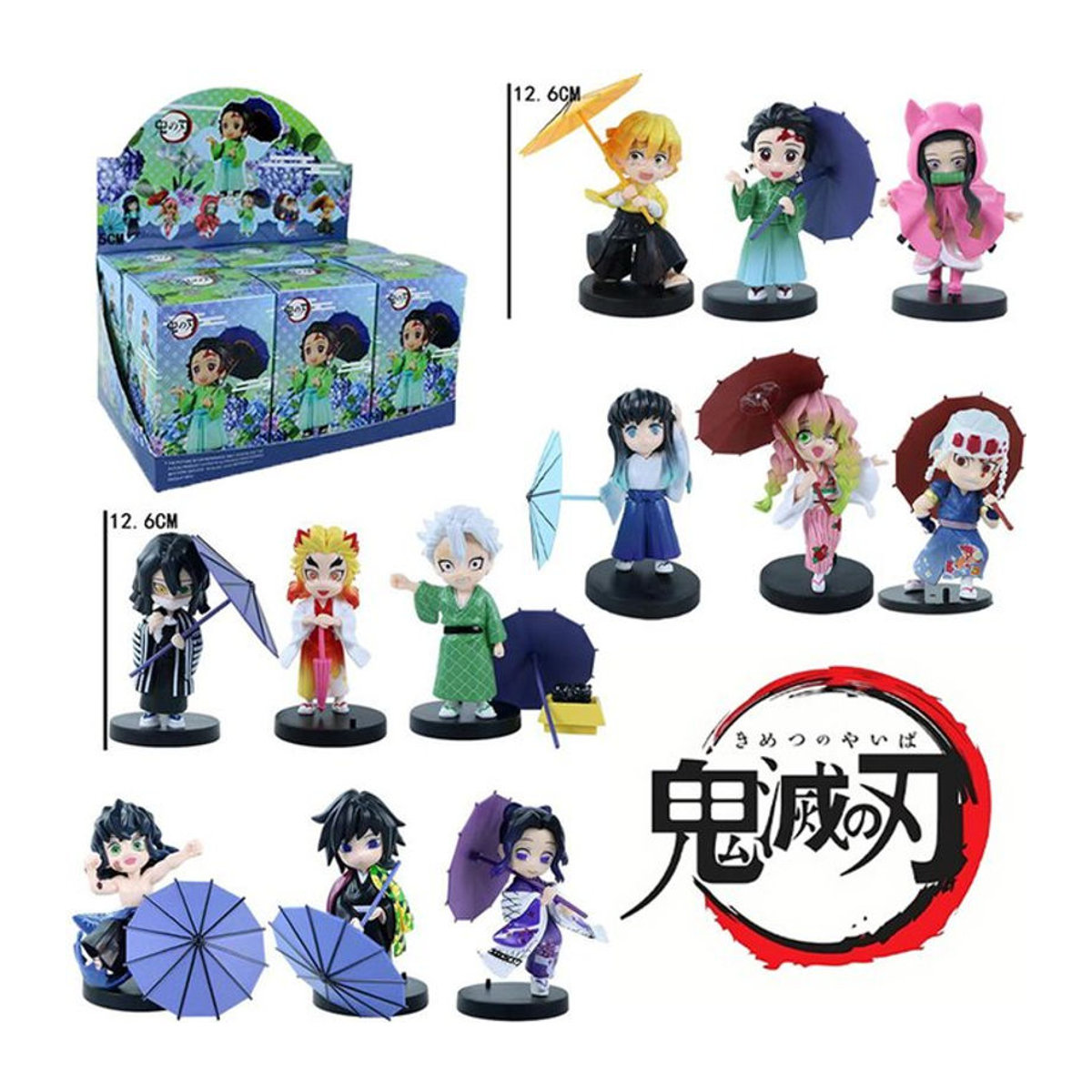 Bandai Demon Slayer Qposket Blind Box Figuren aus PVC, mehrfarbig, Höhe: 12 cm - Bild 1