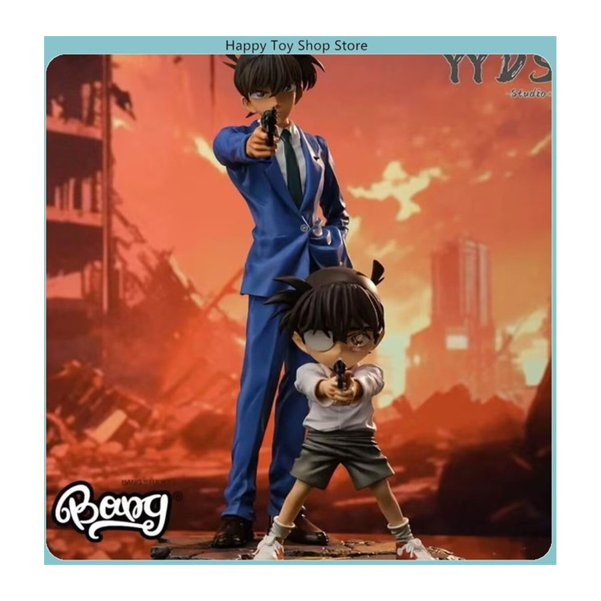 Bandai Detektiv Conan Figur Kudou Shinichi und Conan Edogawa Anime Modell Statue mehrfarbig - Bild 1