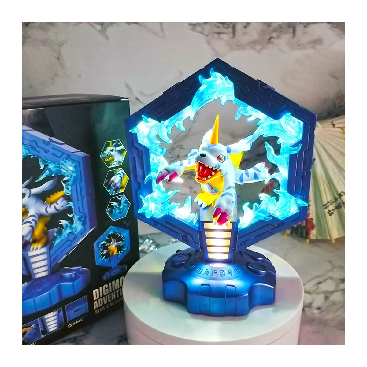 Bandai Digimon Adventure Agumon und Gabumon Anime Figuren Nachttischlampe in Bunt - Bild 2