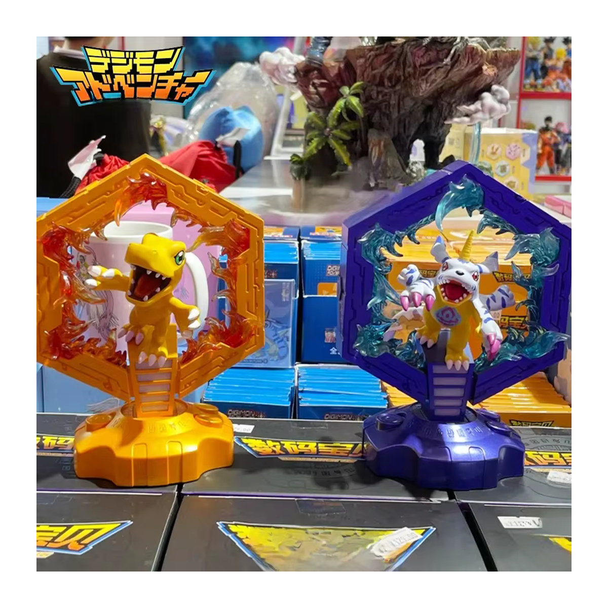 Bandai Digimon Adventure Agumon und Gabumon Anime Figuren Nachttischlampe in Bunt - Bild 5